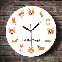 Load image into Gallery viewer, I Love My Corgi Wall Clock-Home Decor-Corgi, Dogs, Home Decor, Wall Clock-3
