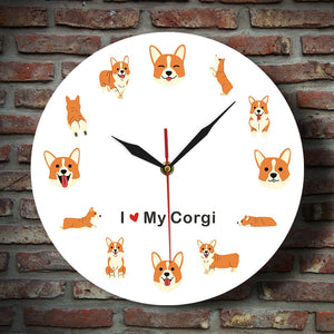 I Love My Corgi Wall Clock-Home Decor-Corgi, Dogs, Home Decor, Wall Clock-3