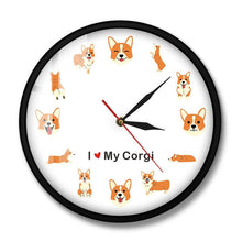 Load image into Gallery viewer, I Love My Corgi Wall Clock-Home Decor-Corgi, Dogs, Home Decor, Wall Clock-Metal and Glass Frame-5