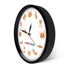 Load image into Gallery viewer, I Love My Corgi Wall Clock-Home Decor-Corgi, Dogs, Home Decor, Wall Clock-6
