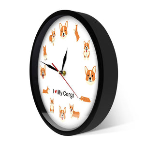 I Love My Corgi Wall Clock-Home Decor-Corgi, Dogs, Home Decor, Wall Clock-6