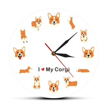 Load image into Gallery viewer, I Love My Corgi Wall Clock-Home Decor-Corgi, Dogs, Home Decor, Wall Clock-9