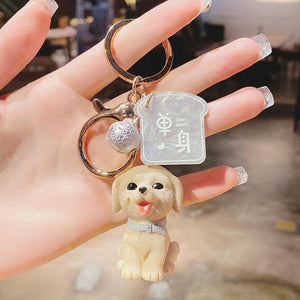 Image of a super-cute Yellow Labrador keychain in 3D Labrador design