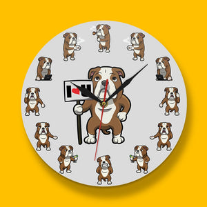 I Love My English Bulldog Wall Clock-Home Decor-Dogs, English Bulldog, Home Decor, Wall Clock-10