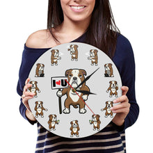 Load image into Gallery viewer, I Love My English Bulldog Wall Clock-Home Decor-Dogs, English Bulldog, Home Decor, Wall Clock-2
