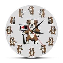 Load image into Gallery viewer, I Love My English Bulldog Wall Clock-Home Decor-Dogs, English Bulldog, Home Decor, Wall Clock-No Frame-1
