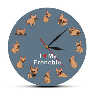 I Love My Fawn Frenchie Wall Clock-Home Decor-Dogs, French Bulldog, Home Decor, Wall Clock-15