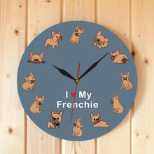 Load image into Gallery viewer, I Love My Fawn Frenchie Wall Clock-Home Decor-Dogs, French Bulldog, Home Decor, Wall Clock-16