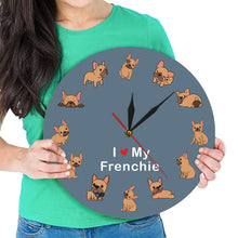 Load image into Gallery viewer, I Love My Fawn Frenchie Wall Clock-Home Decor-Dogs, French Bulldog, Home Decor, Wall Clock-2