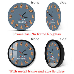 I Love My Fawn Frenchie Wall Clock-Home Decor-Dogs, French Bulldog, Home Decor, Wall Clock-6
