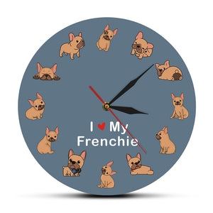 I Love My Fawn Frenchie Wall Clock-Home Decor-Dogs, French Bulldog, Home Decor, Wall Clock-7