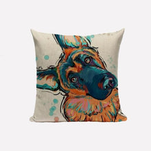 Load image into Gallery viewer, I Love My German Shepherd Cushion Covers-Home Decor-Cushion Cover, Dogs, German Shepherd, Home Decor-17.7”x17.7” inches or 45x45 cm-Design 1-2