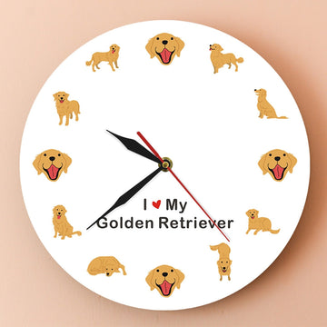 I Love My Golden Retriever Wall Clock 360x