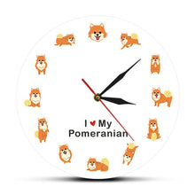 Load image into Gallery viewer, I Love My Orange Pomeranian Wall Clock-Home Decor-Dogs, Home Decor, Pomeranian, Wall Clock-10