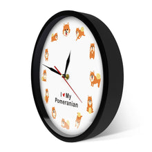 Load image into Gallery viewer, I Love My Orange Pomeranian Wall Clock-Home Decor-Dogs, Home Decor, Pomeranian, Wall Clock-7