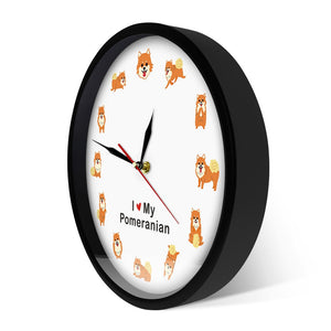 I Love My Orange Pomeranian Wall Clock-Home Decor-Dogs, Home Decor, Pomeranian, Wall Clock-7