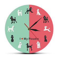 Load image into Gallery viewer, I Love My Poodle Wall Clock-Home Decor-Dogs, Home Decor, Poodle, Wall Clock-10