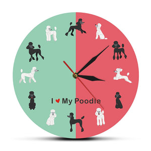 I Love My Poodle Wall Clock-Home Decor-Dogs, Home Decor, Poodle, Wall Clock-10