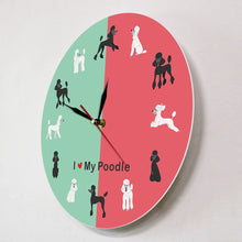 Load image into Gallery viewer, I Love My Poodle Wall Clock-Home Decor-Dogs, Home Decor, Poodle, Wall Clock-11