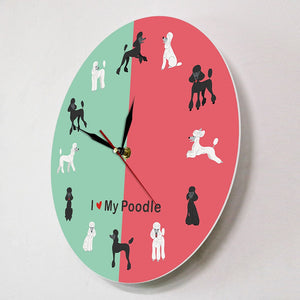 I Love My Poodle Wall Clock-Home Decor-Dogs, Home Decor, Poodle, Wall Clock-11