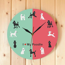 Load image into Gallery viewer, I Love My Poodle Wall Clock-Home Decor-Dogs, Home Decor, Poodle, Wall Clock-14