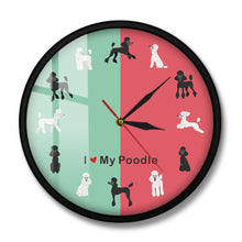 Load image into Gallery viewer, I Love My Poodle Wall Clock-Home Decor-Dogs, Home Decor, Poodle, Wall Clock-Metal and Glass Frame-6