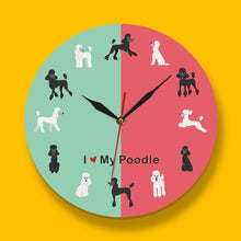 Load image into Gallery viewer, I Love My Poodle Wall Clock-Home Decor-Dogs, Home Decor, Poodle, Wall Clock-No Frame-1