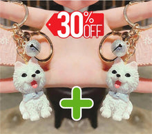Load image into Gallery viewer, Image of two samoyed keychains