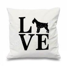 Load image into Gallery viewer, I Love My Schnauzer Cushion CoversCushion CoverSchnauzer with Letters - White BG