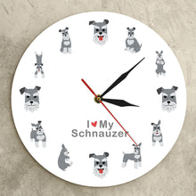 Load image into Gallery viewer, I Love My Schnauzer Wall Clock-Home Decor-Dogs, Home Decor, Schnauzer, Wall Clock-11