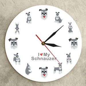 I Love My Schnauzer Wall Clock-Home Decor-Dogs, Home Decor, Schnauzer, Wall Clock-11