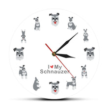 Load image into Gallery viewer, I Love My Schnauzer Wall Clock-Home Decor-Dogs, Home Decor, Schnauzer, Wall Clock-9