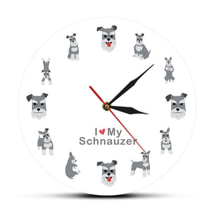 I Love My Schnauzer Wall Clock-Home Decor-Dogs, Home Decor, Schnauzer, Wall Clock-9