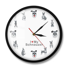 Load image into Gallery viewer, I Love My Schnauzer Wall ClockHome DecorMetal Frame
