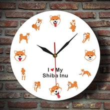 Load image into Gallery viewer, I Love My Shiba Inu Wall Clock-Home Decor-Dogs, Home Decor, Shiba Inu, Wall Clock-12