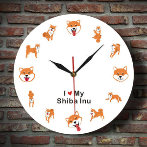 I Love My Shiba Inu Wall Clock-Home Decor-Dogs, Home Decor, Shiba Inu, Wall Clock-12