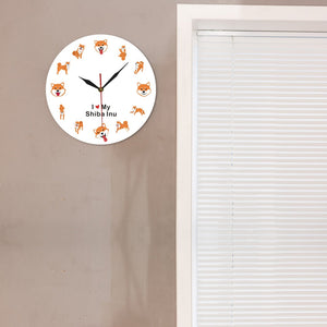 I Love My Shiba Inu Wall Clock-Home Decor-Dogs, Home Decor, Shiba Inu, Wall Clock-13