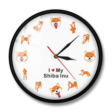 Load image into Gallery viewer, I Love My Shiba Inu Wall Clock-Home Decor-Dogs, Home Decor, Shiba Inu, Wall Clock-Metal Frame-5