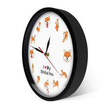 Load image into Gallery viewer, I Love My Shiba Inu Wall Clock-Home Decor-Dogs, Home Decor, Shiba Inu, Wall Clock-6