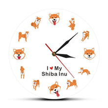 Load image into Gallery viewer, I Love My Shiba Inu Wall Clock-Home Decor-Dogs, Home Decor, Shiba Inu, Wall Clock-9