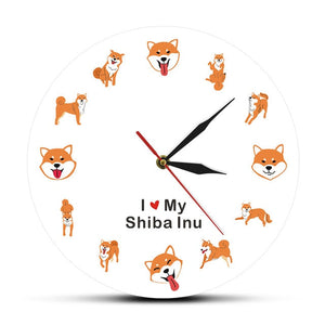 I Love My Shiba Inu Wall Clock-Home Decor-Dogs, Home Decor, Shiba Inu, Wall Clock-9
