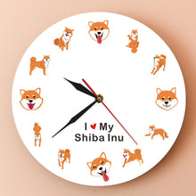 Load image into Gallery viewer, I Love My Shiba Inu Wall Clock-Home Decor-Dogs, Home Decor, Shiba Inu, Wall Clock-No Frame-1