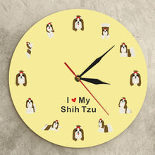 Load image into Gallery viewer, I Love My Shih Tzu Wall Clock-Home Decor-Dogs, Home Decor, Shih Tzu, Wall Clock-11