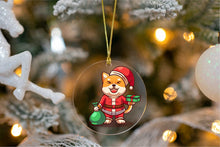 Load image into Gallery viewer, I Love Shiba Inu Christmas Tree Ornaments-Christmas Ornament-Christmas, Dogs, Shiba Inu-Holding Present and Green Bag-3