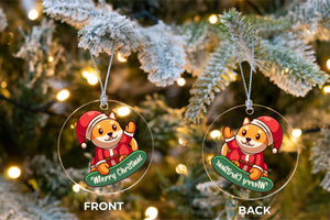 I Love Shiba Inu Christmas Tree Ornaments-Christmas Ornament-Christmas, Dogs, Shiba Inu-6