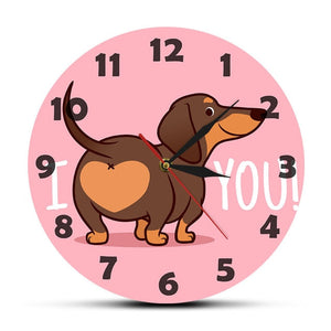 I Love You Dachshund Wall Clock-Home Decor-Dachshund, Dogs, Home Decor, Wall Clock-18