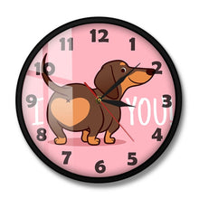 Load image into Gallery viewer, I Love You Dachshund Wall Clock-Home Decor-Dachshund, Dogs, Home Decor, Wall Clock-Metal Frame-8