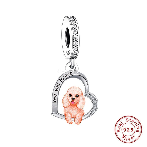 I Love You Forever Golden Retriever Silver Jewelry Pendant