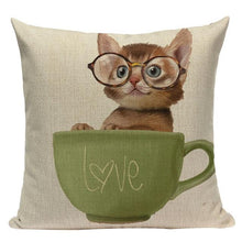 Load image into Gallery viewer, I Love You Golden Retriever Cushion CoverCushion CoverOne SizeCat - Green Cup