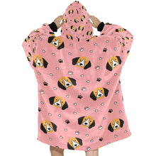 Load image into Gallery viewer, image of a peach beagle blanket hoodie - back view